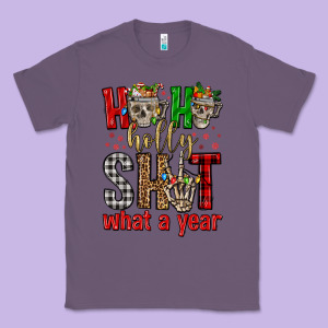 Ho Ho Holly Shit What A Year Classic Tee Designed By Fadigitalartstudio