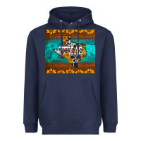 Navy sunflowers cowhide leopard texas map Heavyweight Hoodie - BarkalooDesign