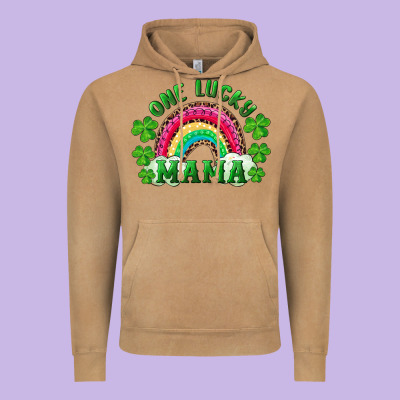 St Patricks Day One Lucky Mama Vintage Hoodie Designed By Ranaportraitstore