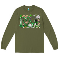 Army Green st.patricks love nurse Long Sleeve Tee - RacoonDesign