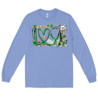 Colony Blue st.patricks love nurse Long Sleeve Tee - RacoonDesign