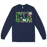 Navy st.patricks love nurse Long Sleeve Tee - RacoonDesign