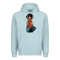 Blue Mist afro black boy Premium Hoodie - NancyCooperArtShop