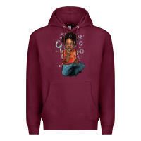 Burgundy afro black boy Premium Hoodie - NancyCooperArtShop
