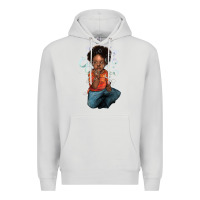 Dove Grey afro black boy Premium Hoodie - NancyCooperArtShop