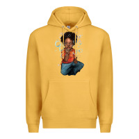 Mustard afro black boy Premium Hoodie - NancyCooperArtShop