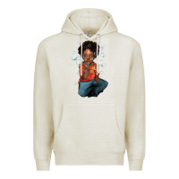 Oatmeal Heather afro black boy Premium Hoodie - NancyCooperArtShop