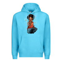 Ocean Blue afro black boy Premium Hoodie - NancyCooperArtShop