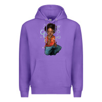 Purple afro black boy Premium Hoodie - NancyCooperArtShop