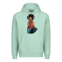 Seafoam afro black boy Premium Hoodie - NancyCooperArtShop