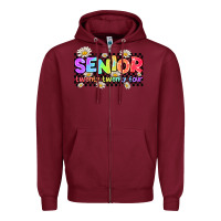 Burgundy senior twenty twenty four Zipper Hoodie - AdoDesignShop
