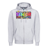 Heather Grey senior twenty twenty four Zipper Hoodie - AdoDesignShop