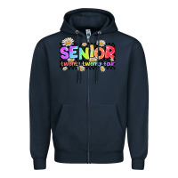 Navy senior twenty twenty four Zipper Hoodie - AdoDesignShop