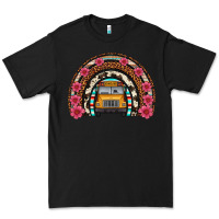 Black school bus leopard cowhide rainbow Premium Tee - Artiststas
