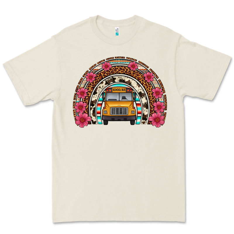 School Bus Leopard Cowhide Rainbow Premium Tee by Artiststas | Teevron