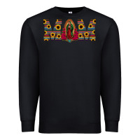 Black mom lady of guadalupe  serape sunflower Premium Sweatshirt - Jasminsmagicworld