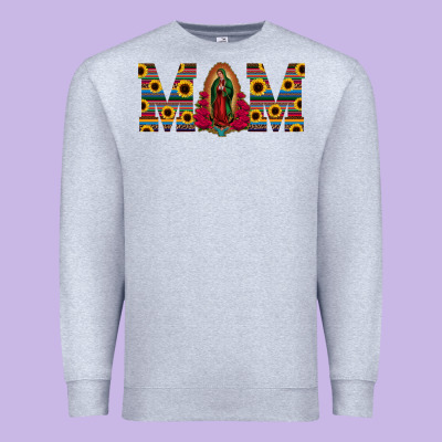 Mom Lady Of Guadalupe  Serape Sunflower Premium Sweatshirt Designed By Jasminsmagicworld