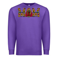 Purple mom lady of guadalupe  serape sunflower Premium Sweatshirt - Jasminsmagicworld
