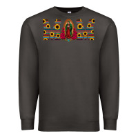 Smoke mom lady of guadalupe  serape sunflower Premium Sweatshirt - Jasminsmagicworld