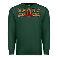 Sports Green mom lady of guadalupe  serape sunflower Premium Sweatshirt - Jasminsmagicworld
