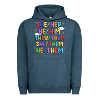 Pigment Midnight Navy pride pronouns Urban Hoodie - Artiststas