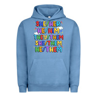 Pigment Pebble Blue pride pronouns Urban Hoodie - Artiststas