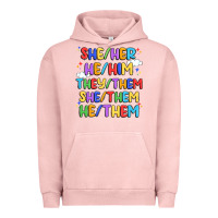 Pigment Salmon pride pronouns Urban Hoodie - Artiststas
