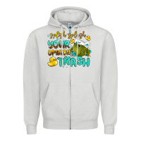 Dove Grey splish splash your opinion is trash Zipper Hoodie - AdoDesignShop