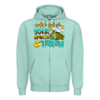 Seafoam splish splash your opinion is trash Zipper Hoodie - AdoDesignShop