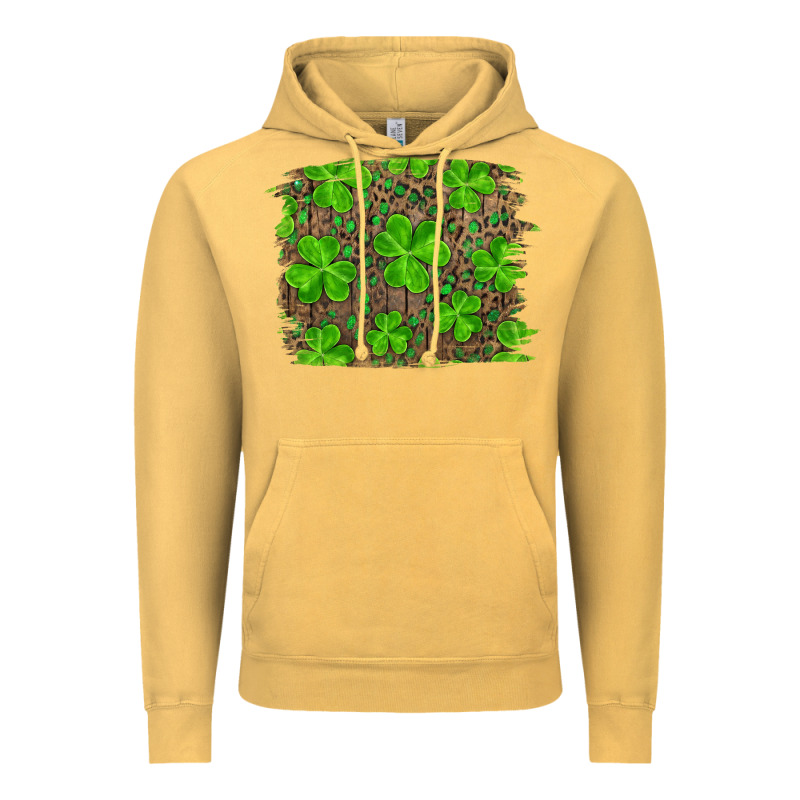 St Patricks Day Shamrock And Leopard Distressed Ba Vintage Hoodie by RanaPortraitStore | Teevron