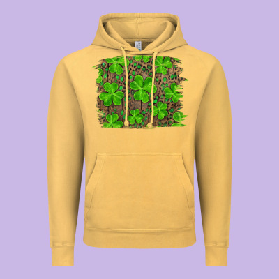 St Patricks Day Shamrock And Leopard Distressed Ba Vintage Hoodie Designed By Ranaportraitstore