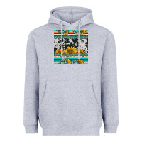 Heather Grey sunflower cowhide serape coaster Heavyweight Hoodie - BarkalooDesign