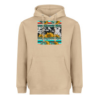 Mushroom sunflower cowhide serape coaster Heavyweight Hoodie - BarkalooDesign