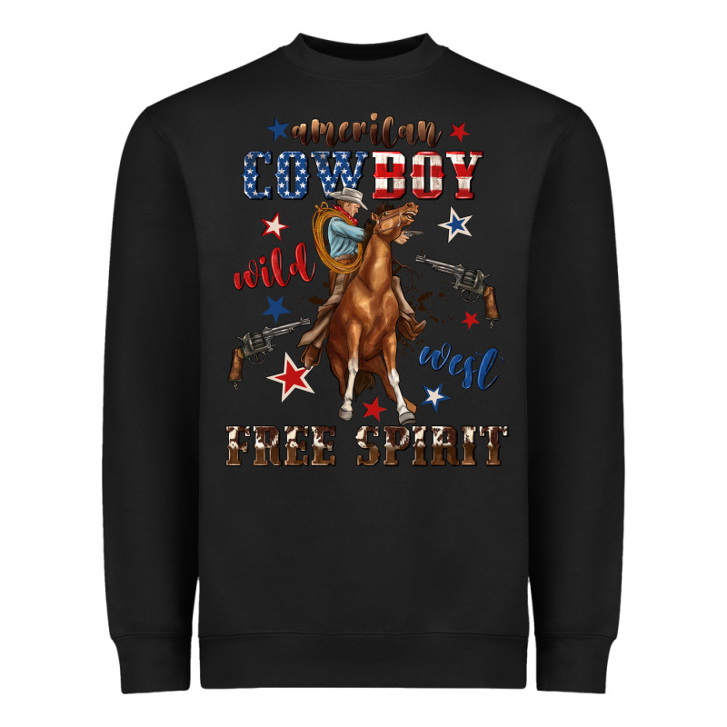 American Cowboy Wild West Free Spirit Heavyweight Sweatshirt by texasbilliewilder | Teevron