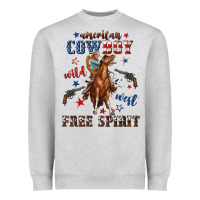Heather Grey american cowboy wild west free spirit Heavyweight Sweatshirt - texasbilliewilder