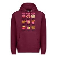 Burgundy god says i am mexican pan dulce Premium Hoodie - MaliasSmallBusiness
