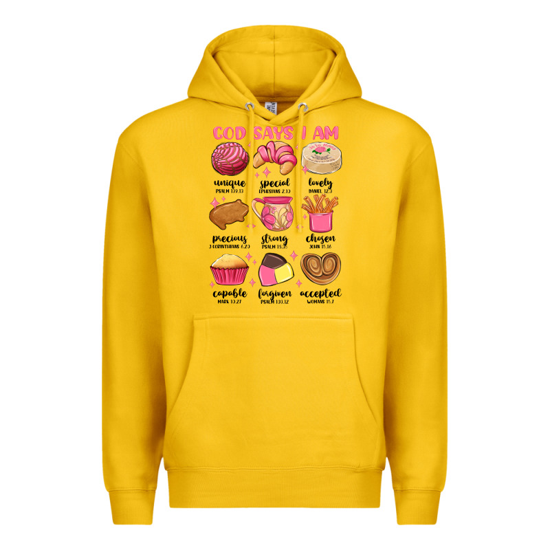 God Says I Am Mexican Pan Dulce Premium Hoodie by MaliasSmallBusiness | Teevron