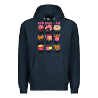 Navy god says i am mexican pan dulce Premium Hoodie - MaliasSmallBusiness