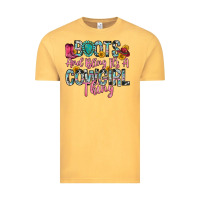 Vintage Mustard boots and bling it s a cowgirl thing Vintage Tee - Zillion Design Studio