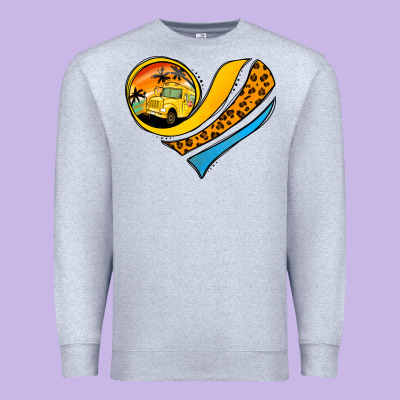 School Bus Heart Premium Sweatshirt Designed By Jasminsmagicworld