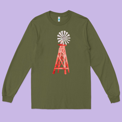 Windmill Fa Element Long Sleeve Tee Designed By Fadigitalartstudio