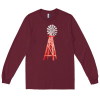 Burgundy windmill fa element Long Sleeve Tee - FaDigitalArtStudio