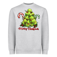 Heather Grey Merry Christmas Tennis Heavyweight Sweatshirt - RanaPortraitStore