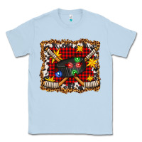 Dusty Blue hockey christmas with lights and stars Classic Tee - FaDigitalArtStudio