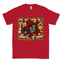 Red hockey christmas with lights and stars Classic Tee - FaDigitalArtStudio