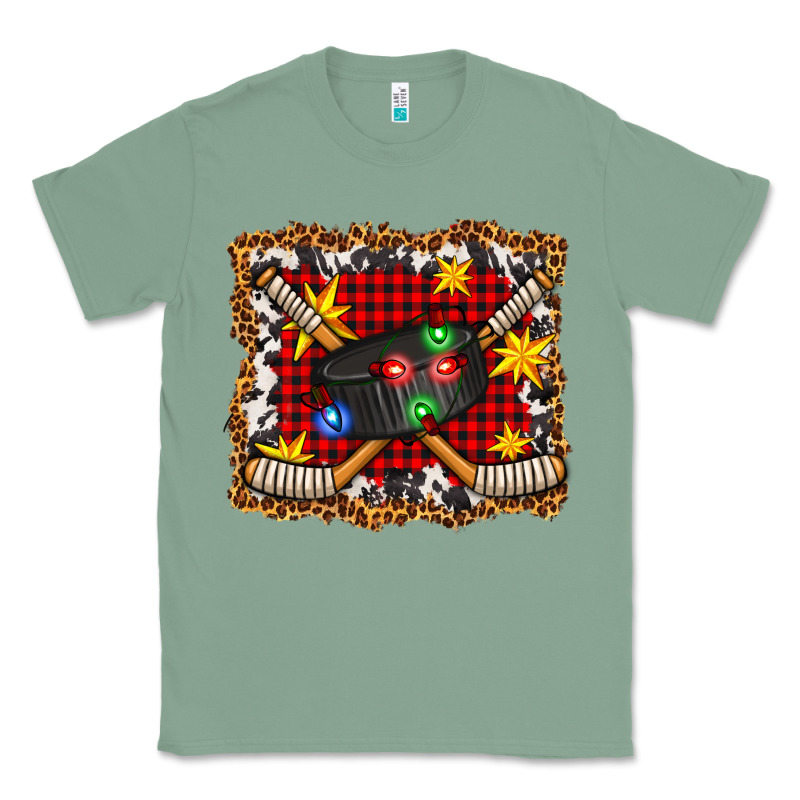 Hockey Christmas With Lights And Stars Classic Tee by FaDigitalArtStudio | Teevron