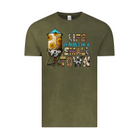 Vintage Olive life is better in a small town Vintage Tee - Zillion Design Studio
