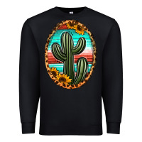 Black serape and sunflower cactus Premium Sweatshirt - Jasminsmagicworld