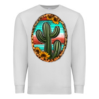 Dove Grey serape and sunflower cactus Premium Sweatshirt - Jasminsmagicworld