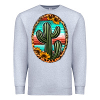 Heather Grey serape and sunflower cactus Premium Sweatshirt - Jasminsmagicworld